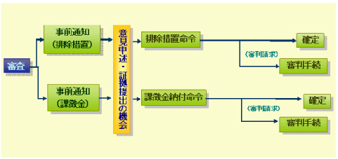 独占禁止法に規定する審判手続図