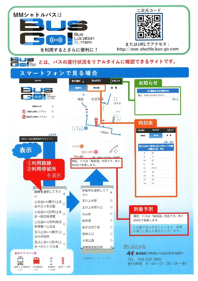 バスロケーションシステム利用方法スマートフォン版