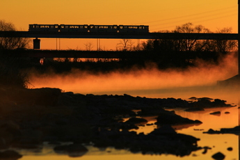 冬の風物詩、多摩川の川霧。それと多摩モノレールのツーショットを狙うべく冬期休暇初日から凍てつく多摩川周辺を歩き回りました