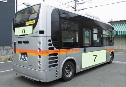  写真：車体掲載場所（車道側・後部）