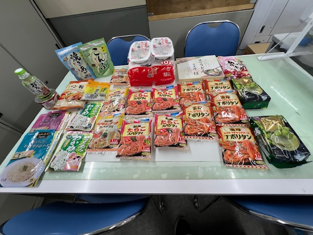 寄付された食品の写真（市役所分）