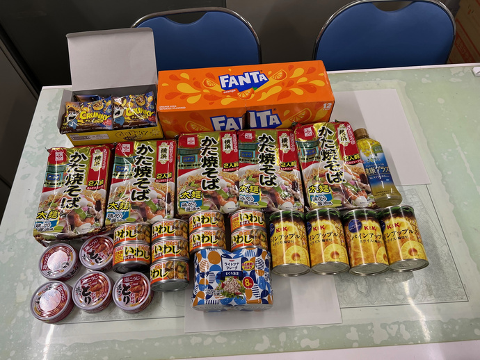 寄付された食品の写真（市役所分）