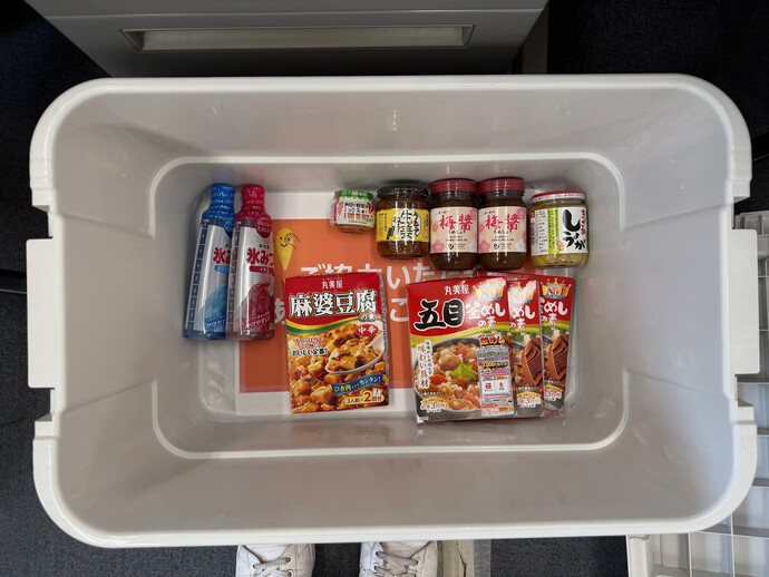 寄付された食品の写真（イオンモール分）