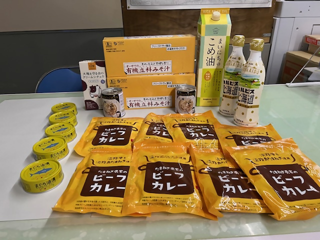 寄付された食品の写真（市役所分）