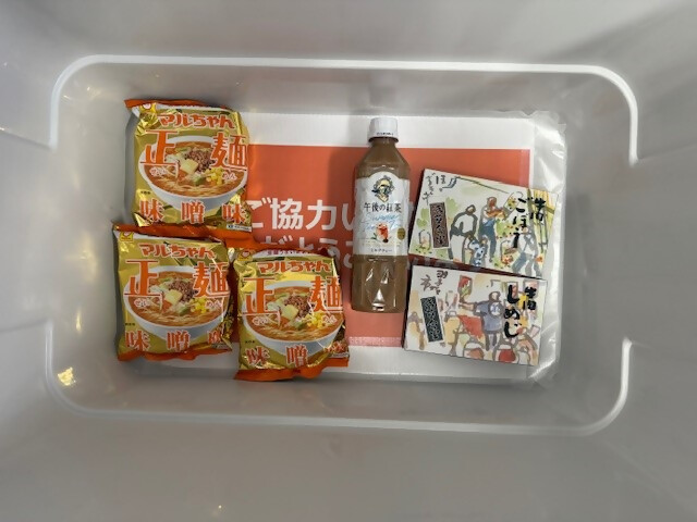 寄付された食品の写真（イオンモール分）