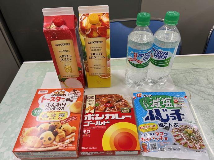 寄付された食品の写真（市役所分）