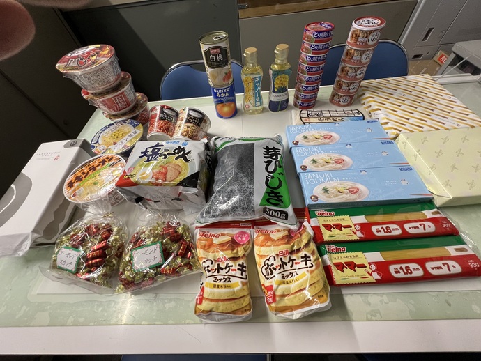 寄付された食品の写真（市役所分）