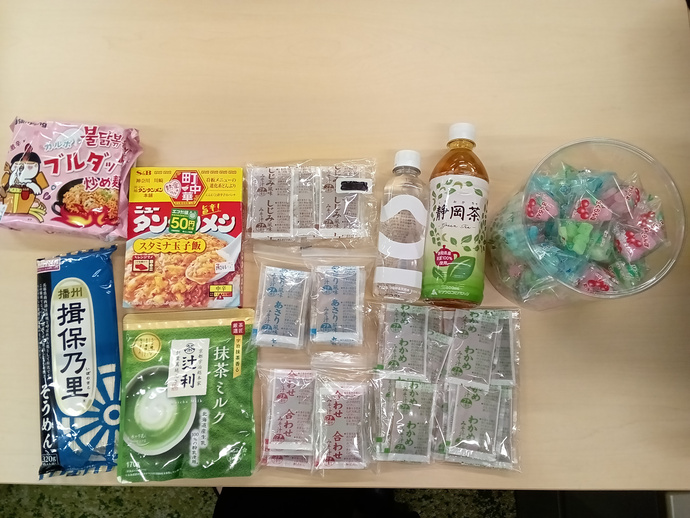寄付された食品の写真（市役所分）