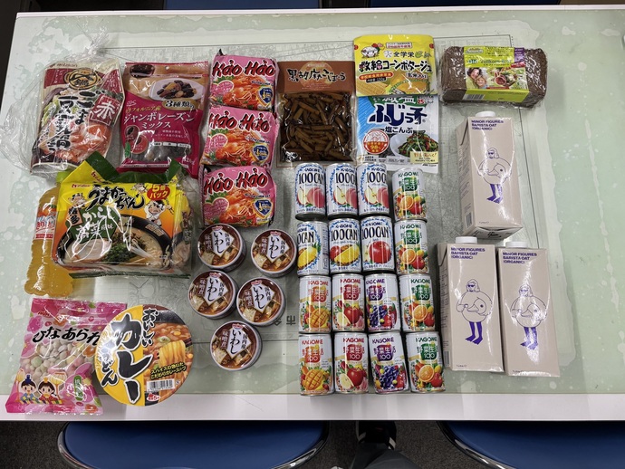 寄付された食品の写真（市役所分）