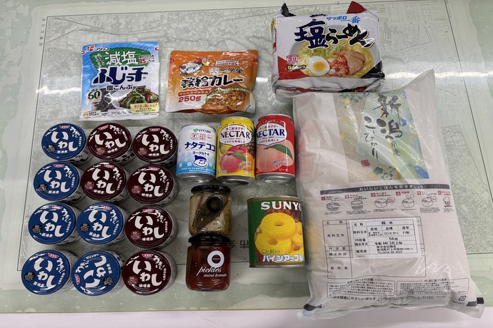 寄付された食品の写真（市役所分）