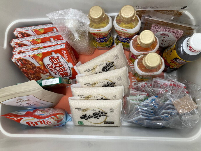 寄付された食品の写真（市役所分）