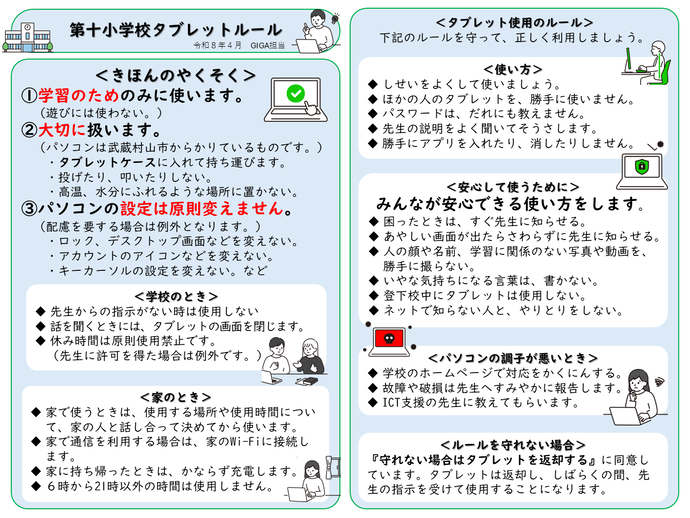 第十小学校タブレットルール